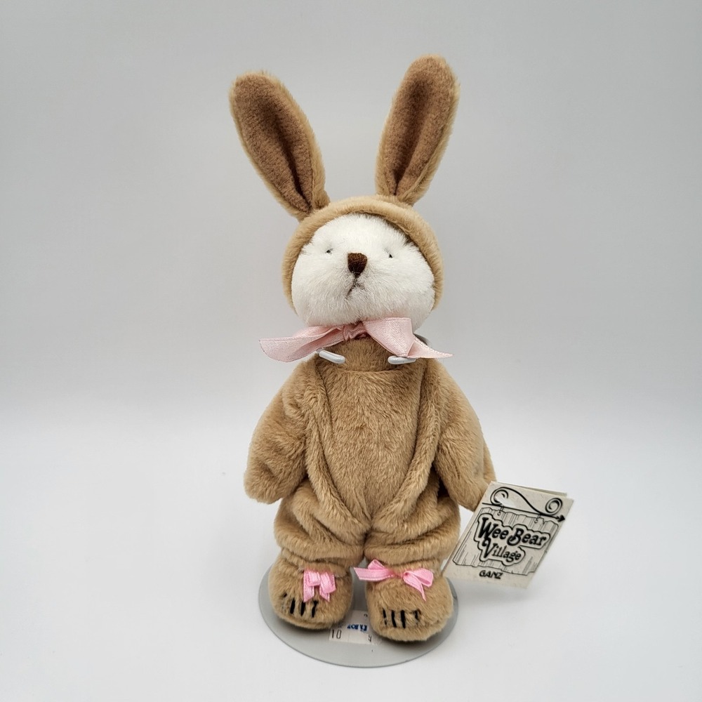 New! Ganz Wee Bear Village 5 1/2" Dressed Up Teddies Plush With Stand